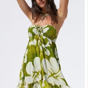 UO Davina Strapless Baby Doll Mini Dress